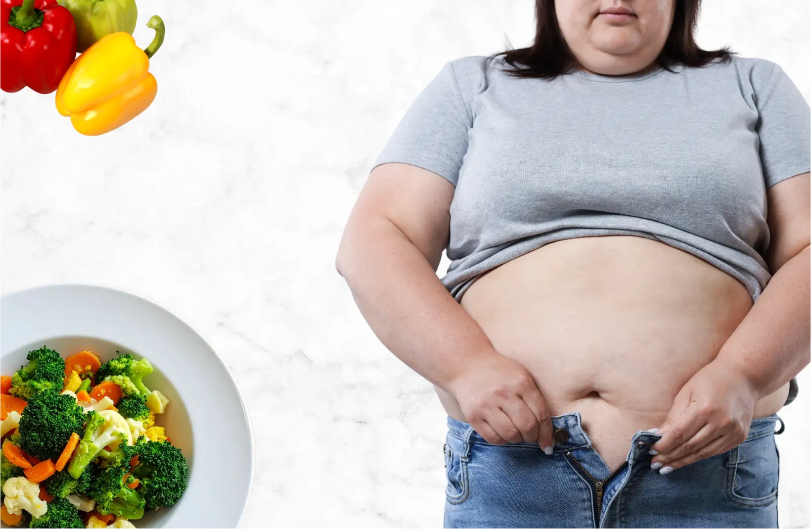 Plan de alimentación para sobrepeso que reduce grasa corporal de manera segura y sostenible con déficit calórico moderado